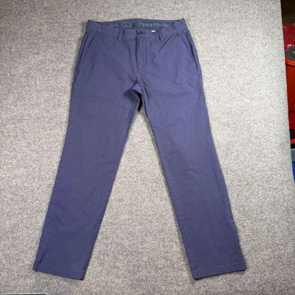 Vineyard Vines Performance Pants Mens 32x28 Navy Blue On-The-Go Chino Stretch